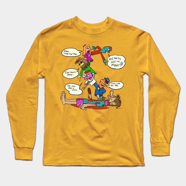 Under on the puppetry express Long Sleeve T-Shirt by wolfmanjaq